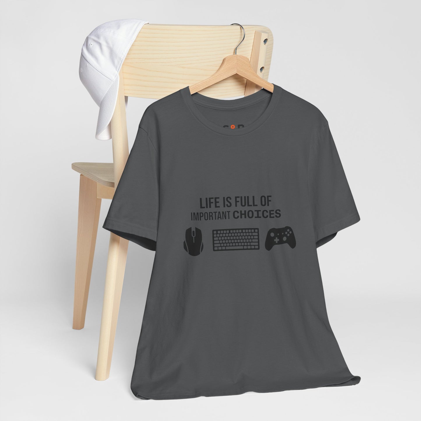 Gamer Choices T‑Shirt — "Life Is Full of Important Choices" Keyboard, Mouse & Controller Tee