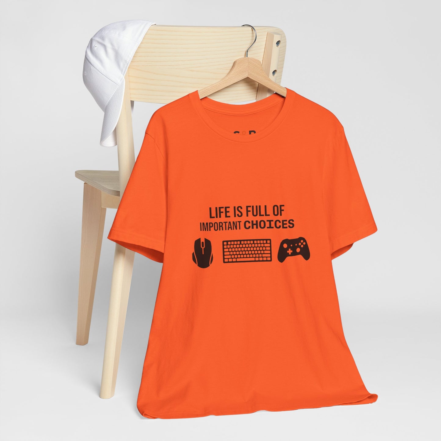 Gamer Choices T‑Shirt — "Life Is Full of Important Choices" Keyboard, Mouse & Controller Tee