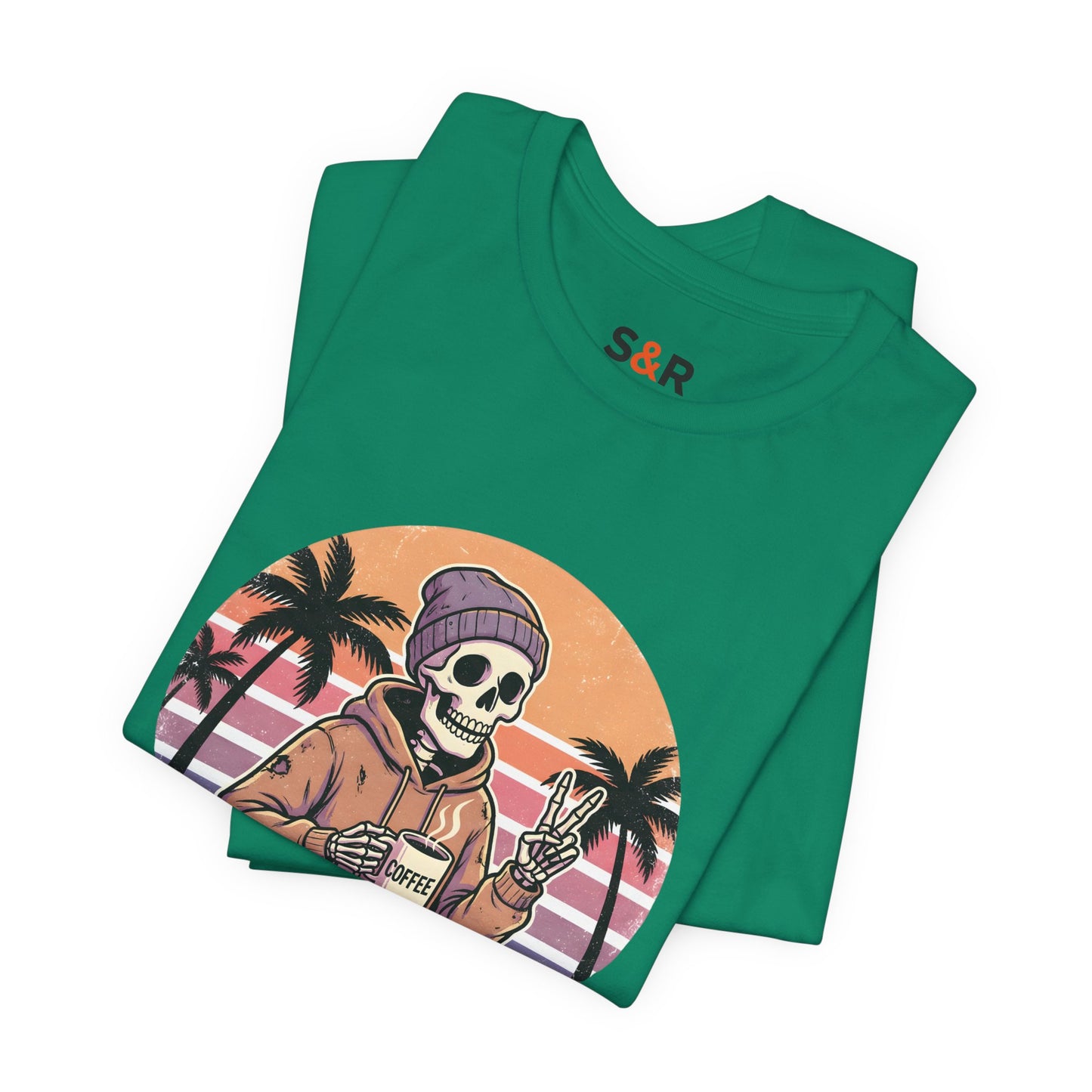 Skull Chill Tee – "First of All, I’m a Delight" Retro Palm Graphic T‑Shirt