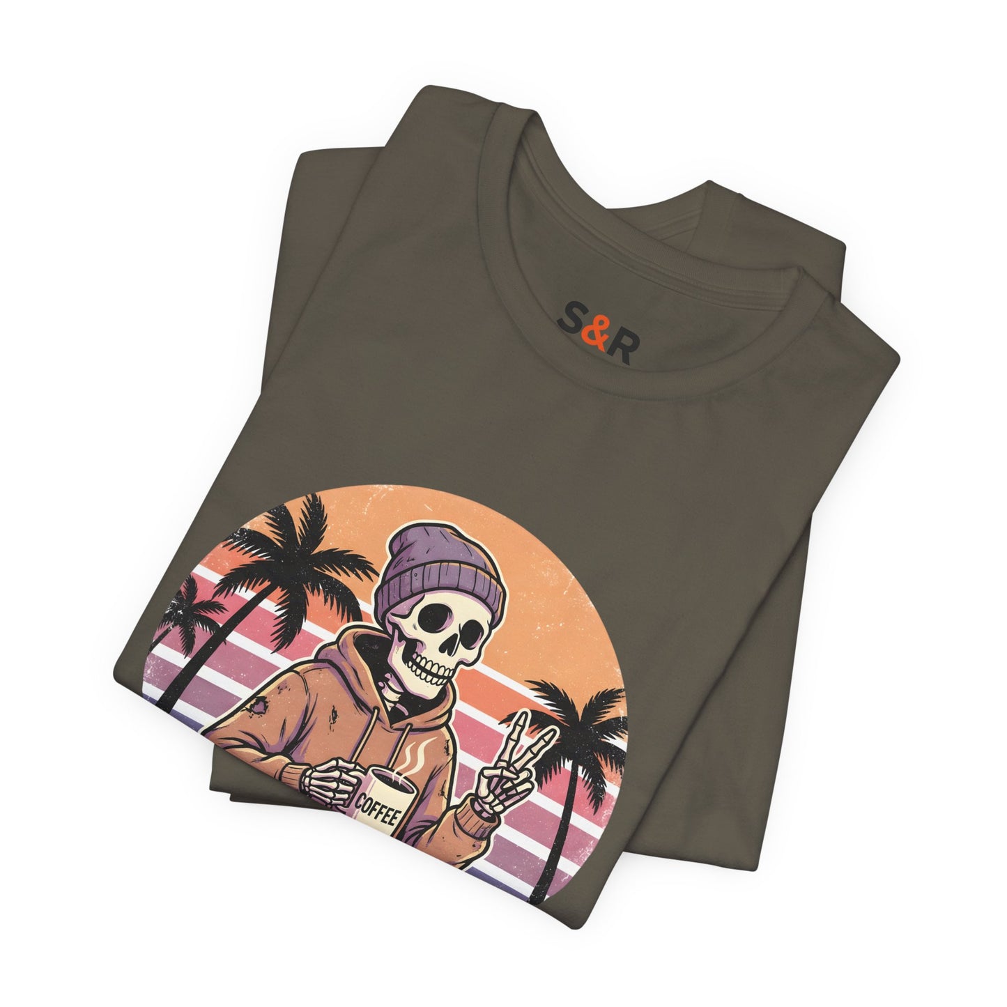Skull Chill Tee – "First of All, I’m a Delight" Retro Palm Graphic T‑Shirt