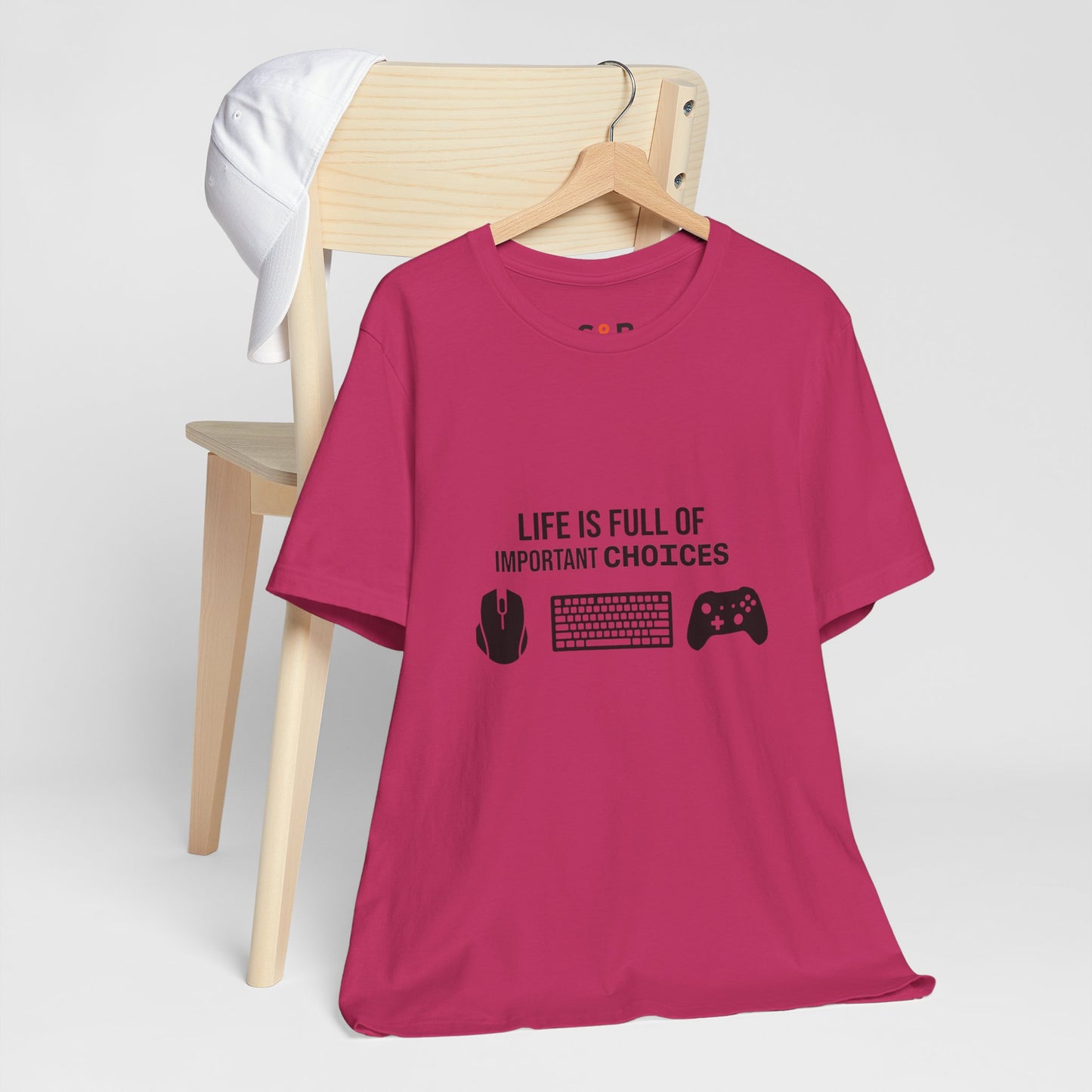 Gamer Choices T‑Shirt — "Life Is Full of Important Choices" Keyboard, Mouse & Controller Tee