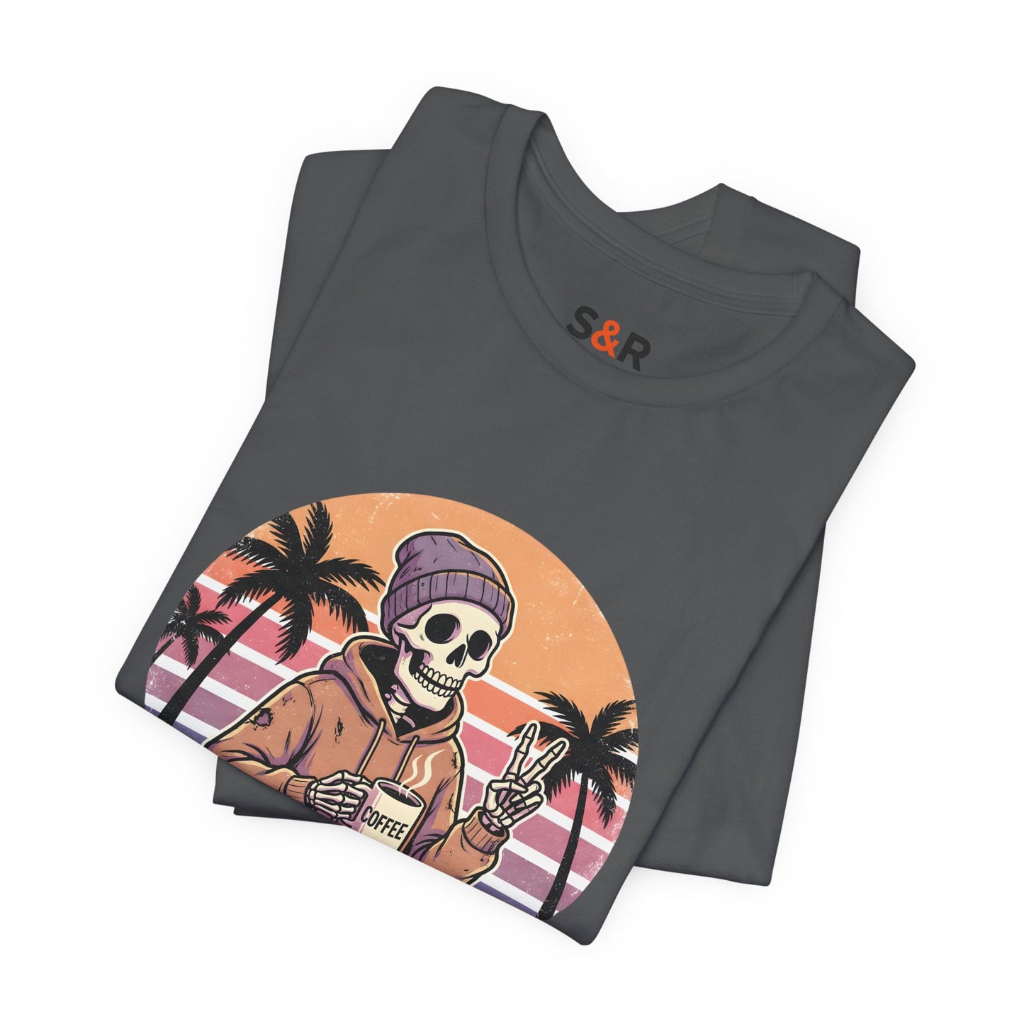 Skull Chill Tee – "First of All, I’m a Delight" Retro Palm Graphic T‑Shirt