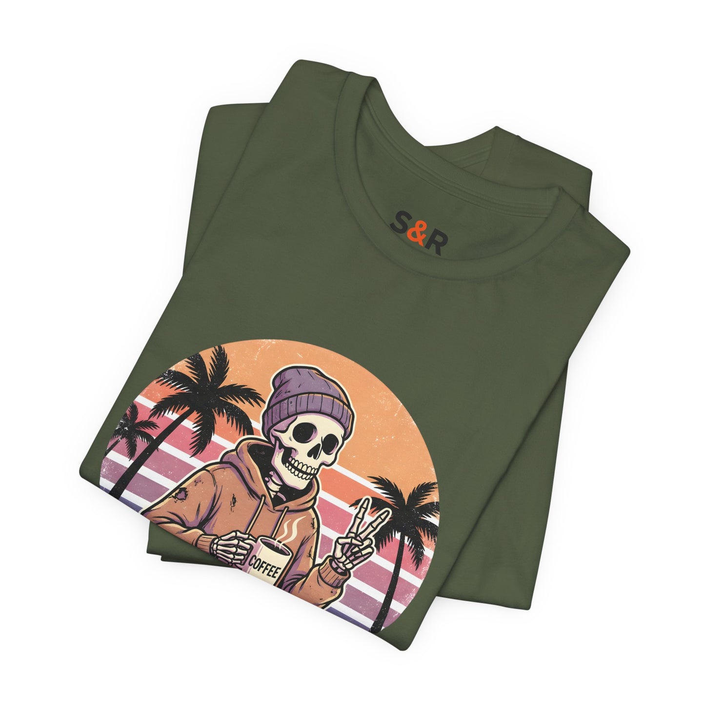 Skull Chill Tee – "First of All, I’m a Delight" Retro Palm Graphic T‑Shirt