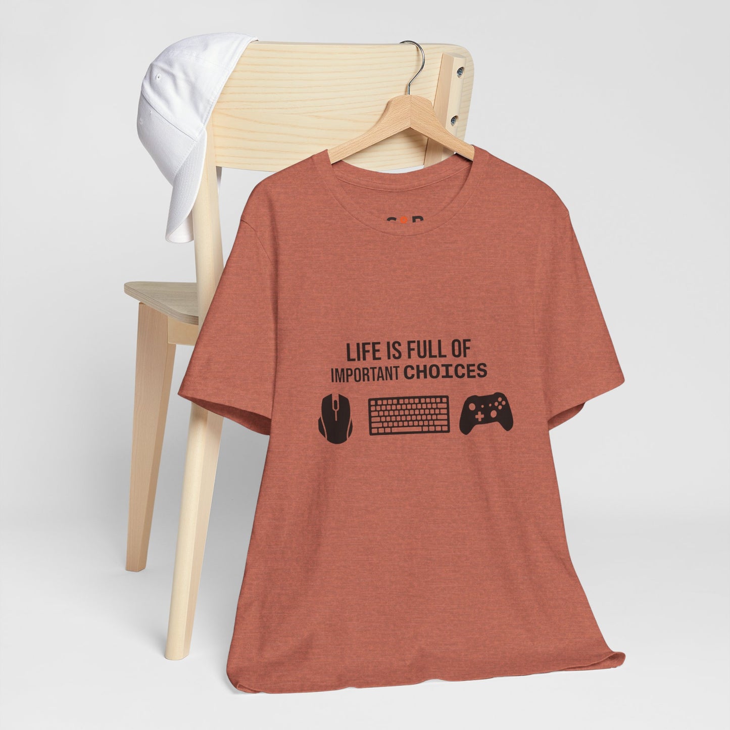 Gamer Choices T‑Shirt — "Life Is Full of Important Choices" Keyboard, Mouse & Controller Tee