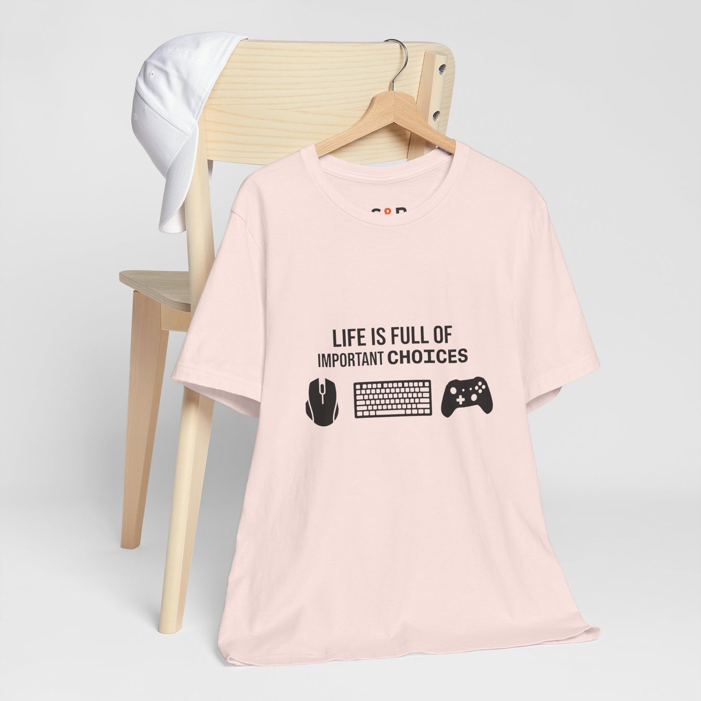 Gamer Choices T‑Shirt — "Life Is Full of Important Choices" Keyboard, Mouse & Controller Tee