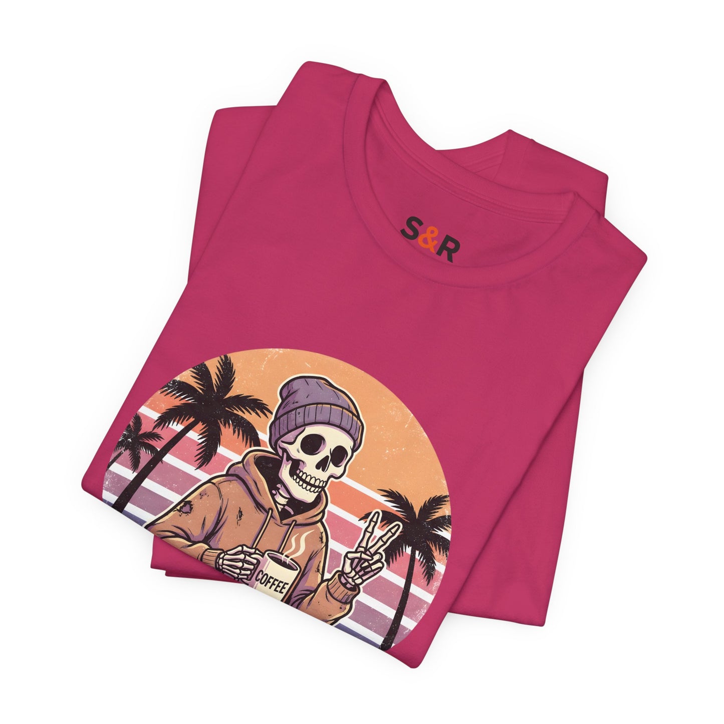 Skull Chill Tee – "First of All, I’m a Delight" Retro Palm Graphic T‑Shirt