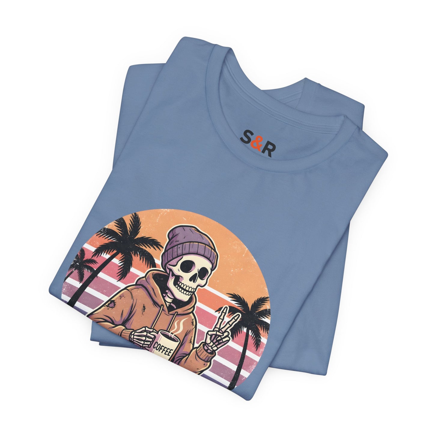 Skull Chill Tee – "First of All, I’m a Delight" Retro Palm Graphic T‑Shirt
